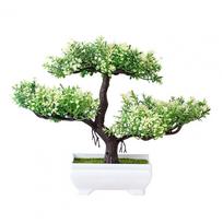 Dirbtinių augalų dekoracija Vazoninis bonsai Mažas medelis vazone Netikras augalas Vazoninis zen sodas Ornamentai Stalas Namų kambario dekoracija balta
