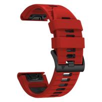 QuickFit 26mm 22mm silikoninis dirželis Garmin Quatix 8 47/51mm laikrodžiui, Fenix 8 7X 7 6X/Forerunner 970 965 745/Descent Mk3i 1PCS QuickFit 22mm raudona juoda spalva