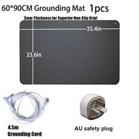 90x60cm Įžeminimo kilimėlis 3mm Laidžios PU odos Įžeminimo padėklas su 15 pėdų laidu Antistatinis Joga Miego kilimėlis Juodas UK Plug beige