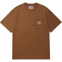 Carhartt WIP Classic Logo Tag Stitched Pocket Short Sleeve T-Shirt Men T-Shirts Brown CHXTEA212010N-BWB XL brown