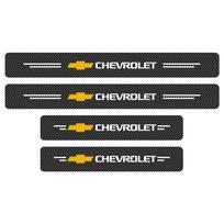 4 vnt. Automobilio durų plokštelė Anglies pluošto slenksčio apsaugos lipdukai Chevrolet Malibu Trax Aveo Colorado Cruze Spark Captiva juoda