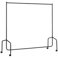 Drabužių kabykla su ratukais Tvirtas drabužių stovas Keliamoji galia 140 kg 180 x 60 x 170 cm Palto stovas Juodas plienas 180 x 60 x 170 cm