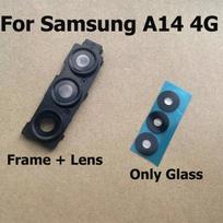 Repair Replace For Samsung Galaxy A14 4G Back Camera Glass Lens Cover With Frame Holder Replacement Part A145 Only Glass 1PCS