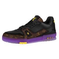 LOUIS VUITTON X Lakers Lv sportbačiai 'Rudos monogramos su juoda ir violetine' 1A8WJ6 43 black