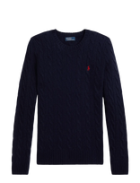 Polo Ralph Lauren - Cable Wool-Cashmere Crewneck Sweater - Megztinis - Tamsiai mėlyna