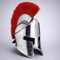 Silver Spartan Helmet with Red Crest Greek Corinthian Warrior Helmet Medieval Armor Cosplay LARP Helmet Home Decor Gift gray