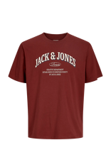 Jack & Jones - Jjedenver Logo Tee Ss O-Neck Sn - Marškinėliai trumpomis rankovėmis - Burgundiška splava