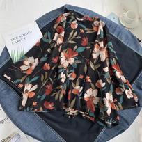 Summer Chiffon Cover-ups Ladies Floral Shirts Blouses Bohemia Scarfs Beach Wear Kimono Dress for Women Swimsuit S juoda
