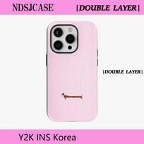 Luxury Clmj SWAG Doxie Love Phone Case for iPhone 17 16e 16 15 14 13 12 11 Air Pro Max Plus Magnetic Double-layer Back Cover iPhone 17 white