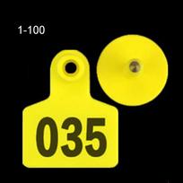 Livestock ID Tags  Precision TPU Ear Tags 1.6''x2'' for Sheeps Cows Horses Pigs 1 geltona