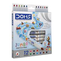 Doms Jumbo Sketch Max 12 Shades Fine Tip Sketch Pens Set 0.5 mm For Kids School Art Home Coloring Drawing Supplies gray
