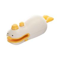 Cartoon Mini Heat Sealer for Kitchen Portable Bag Sealer with Strong Magnet Reusable Space-Saving Cute Kitchen Gadget for Chips Coffee 1pc white