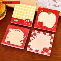 Gift Cute Apple Notes for Students with Good Looking Messages Stickers Cartoon Sticky Memo Pad Kawai Office School Stationery