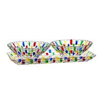 Creative Colorful Crystal Fruit Platter Salad Dessert Bowl and Serving Tray Set Household for Snacks Candy Display 1