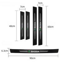 5 vnt. Automobilio slenksčio lipdukai Anti Scratch Decals Apsauga Skoda Octavia Superb Rapid Kodiaq Karoq Fabia Kamiq Enyaq iV Scala