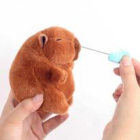 Creative Strawberry Watermelon Ice Cream Capybara Plush Toy Pendant Keychain For Kids Gift Snot brown
