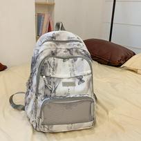 Schoolbag New Sweet Girl Backpack Large Capacity Small Junior High School Printed Butterfly Backpack pilka spalva