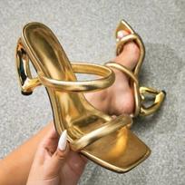 Fashion Special-shaped Heel Brand Fashion Plus Size Women's Shoes Summer New Heart-shaped Heel Gift Preferred Wedding Shoes Bride 34