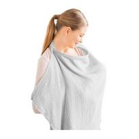 Moteriškas maitinimo krūtimi uždangalas su 2 kišenėmis, reguliuojamais dirželiais, kvėpuojantis maitinimo apsiaustas, šalis maitinimui krūtimi 100cm white