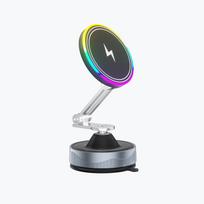 Car Magnetic Wireless Charger Vacuum Bracket Phone Holder for iPhone 12 13 14 15 16 Pro Max Fast Charging Suction Cup Station gray