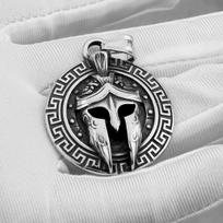 Viking Spartan Warrior Mask Necklace Stainless Steel Men Hip Hop Punk Amulet Pendant Necklace Vintage Warrior Jewelry black