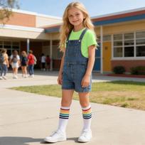 Kids Casual Outfit Set Toddler Boys Short Sleeve T Shirt with Denim Overall Shorts Adjustable Straps Summer Clothes 130 black