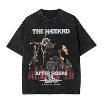 PO DARBO AUŠRA EUROPA The Weeknd Apranga Skalbti Marškinėliai Vyrams Moterims Streetwear Hip Hop Marškinėliai Spausdinti Marškinėliai S įvairiaspalvis