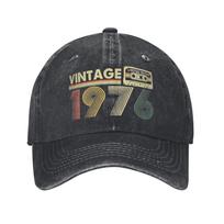 Unisex Vintažiniai 1976 m. 50-ojo Gimtadienio Dovana Vyrams Tėčio Kepuraitės Apranga Beisbolo Kepuraitės Vintažinė Snapback Kepurė Reguliuojama One Size gray