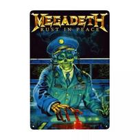 Megadeths Skull Metal Tin Sign Custom Retro Heavy Metal Band Plaque for Pub Cafe Yard Man Cave Bar Home Decor 20x30cm（7.8x11.8inch） gray