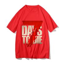 7 Days To Die Game Mens Short Sleeve Fashion Brand Trend White Clothing Tees Woman Customized Clothes Unisex Tops S red