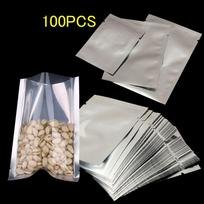 100PCS Vacuum Sealer Heat Seal Bag Storage Pouches Aluminium Foil Bags Waterproof Food Grade Saran Wrap 100pcs 5x7cm gray