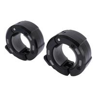 2PCS Barbell Clamps Magnetic Quick Release Weight Bar Plate Locks Collar Clips for 50mm Barbell Workout Weightlifting Training Black Gray gray