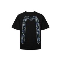 Evisu Fun Buddha Head And Overlapping Seagull Big M Print Regular Fit Comfortable Casual T-Shirt Men Tops 2ESHTM4TS1088XXCT M black