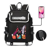 Chainsaw Man Backpack Teen Leisure Student School Bag Usb Computer Bag Lightweight Top cover
