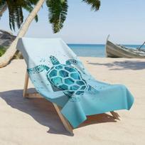 Watercolor Blue Turtle Print Ultra-fine Fiber Beach Towel Quick Drying Swimming Pool Towel Suitable for Beach and Travel Use 130x80cm blue