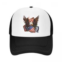 Klasikinė unisex JAV erelis Amerikos vėliavos sunkvežimių kepurė suaugusiems reguliuojama beisbolo kepurė, skirta unisex WoUnisex lauko kepurėms Trucker Hat