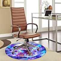 1pc Dragon Ball Z Goku Super Saiyan God Round Carpet  Anime Cartoon Design Office Chair Mat, NonSlip Rug for Home Decor 80cm