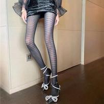 Women's Patterned Panty Grid See-Through Stockings A33984_Basic Options