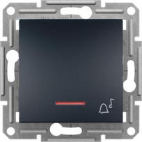 Pushbutton with locator light and bell symbol, without frame, anthracite Asfora EPH1700171 | 3606480729430