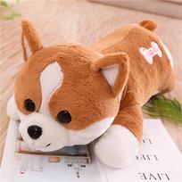 New60-100cm Cute Corgi Dog Plush Toy Lovely Christmas Gift Idea ideal for Children Stuffed Soft Animal Cartoon Pillow Kawaii Valentine Present 60cm brown