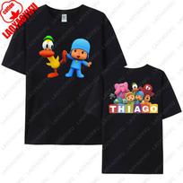 POCOYO And Friends Family Unisex Cotton Tshirts Matching Short Sleeve Tops Perfect For Holiday Gatherings Outdoor Activities S blue