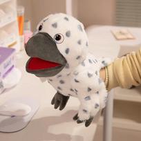 Pliušiniai tukanų rankų lėlių rinkiniai darželio pasirodymams Rankomis valdomi papūgos, plikieji ereliai, povai, pelėdos, flamingai Minkšti žaislai Švietimo about 35cm white