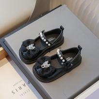 New Girls Princess Leather Shoes Sweet Lace Bowknot Children's Flats Fashion Spring Autumn Kids Versatile Glossy Mary Jane Shoes 21