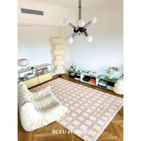Modernaus geometrinio stiliaus svetainės kilimai Dopamino šachmatų lentos dekoracija Purus minkštas miegamojo kilimas Svetainės plaunamas grindų kilimėlis 60*90cm gray