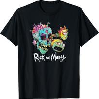 Rick And Morty Psichodalinio meno Kaukolės Monstro Logotipo Marškinėliai S įvairiaspalvis