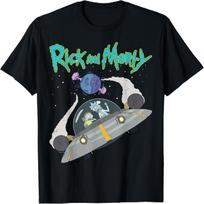 Rick and Morty Spaceship Adult Cartoon Fashion T-Shirt(1) S įvairiaspalvis