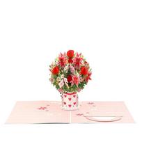 Pop-Up Flower Card Flora 3D Greeting Card for Birthday Mothers Father's Day Graduation Wedding Anniversary Get Well Sympathy gray