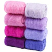 10 G PASIDARYK pats Vilnos Veltinio Adatos Veltiniui 8 Spalvos Vilnos Veltinio Pluoštas Rankų Darbo Medžiaga Pradedantiesiems Adatos Veltinio Gaminio Gamybai purple