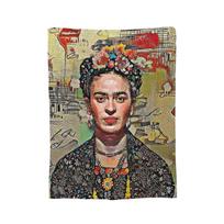 F-Frida K-Kahlo meno megztas pledas Paveikslai Pūkuotas užklotas Vasaros oro kondicionierius Spausdintas minkštas šiltas patalynės užtiesalas, 75x90cm