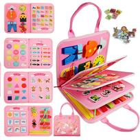 7-in-1 Montessori Busy Board - Alphabet/Numbers/Shapes Learning Toy, Best Birthday for Toddlers for Ages 3-6 Gift rožinė